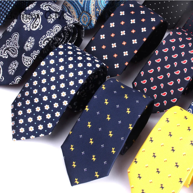 New Jacquard Woven Neck Tie For Men Wedding Business Classic Ties Fashion Polyester Slim Mens Necktie For Suit 6cm Width Tie