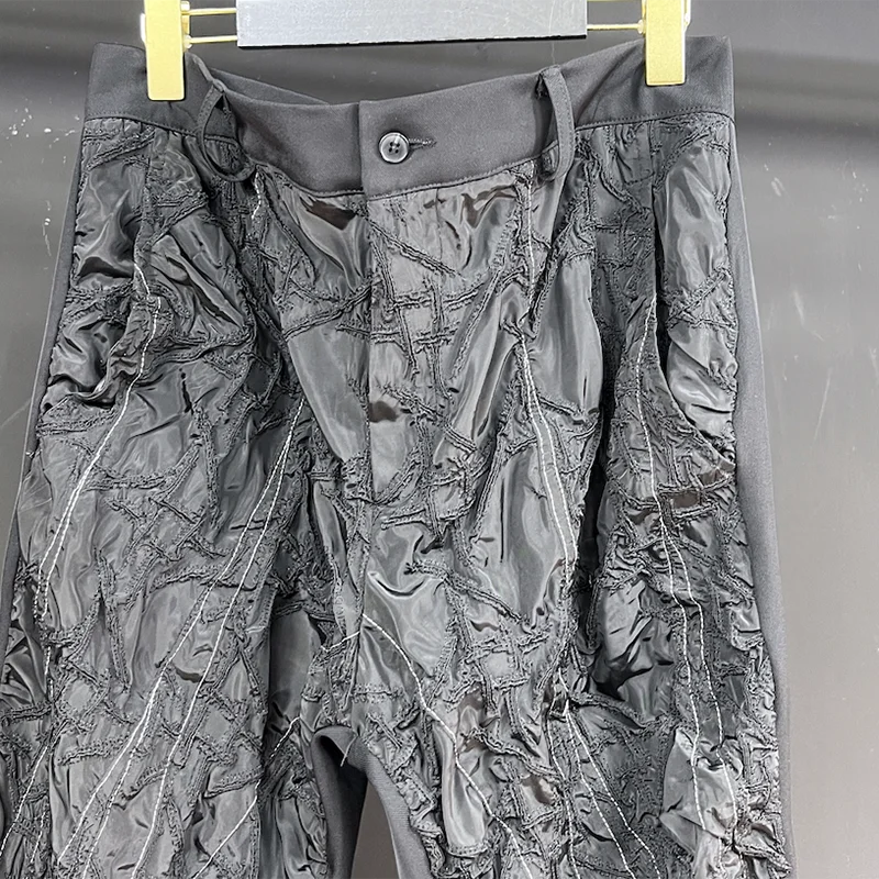 PFHQ Men's Darkwear Loose Texture Pants High Quality Handsome Advanced Streetwear Pockets Summer Straight Male Trousers 21Z4465