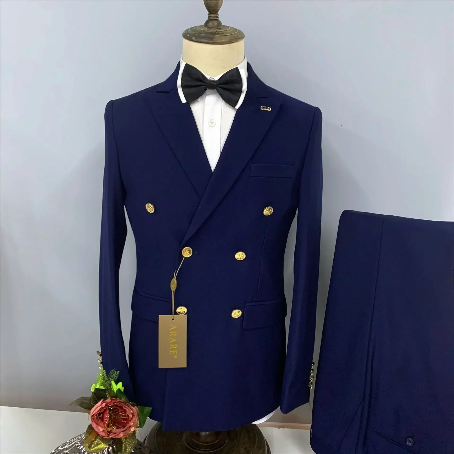 Suits For Men 2 Pieces Set Luxury Elegant Wedding Blazers Closure Collar Party Classic Full Jackets Pants Without Accessories