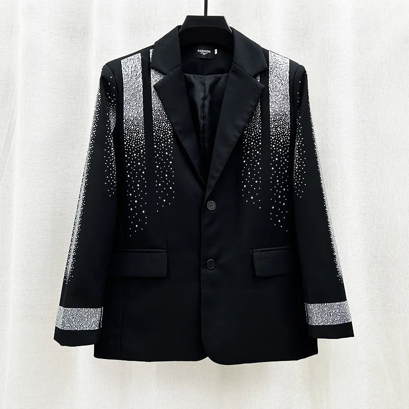PFHQ Korean Temperament Blazers Men's Heavy Industry Hot Diamond Suit Jackets Trendy Handsome Ins Loose Cool Coat Autumn 21Z2344