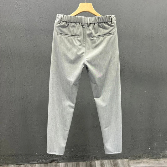 Men's Clothing Summer Fashion Business Casual All Match Suit Pants Formal Strecth Solid Straight Slim Trousers Pantalones Hombre