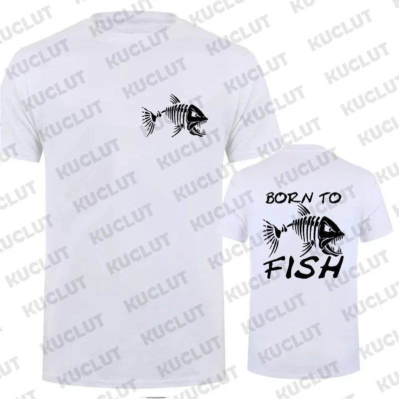 Born To Fish Funny Shirt Fashion Fisherman T-shirts Short Sleeve Funny Fishing Lover Tshirts Casual Summer Men's Street T-shirt