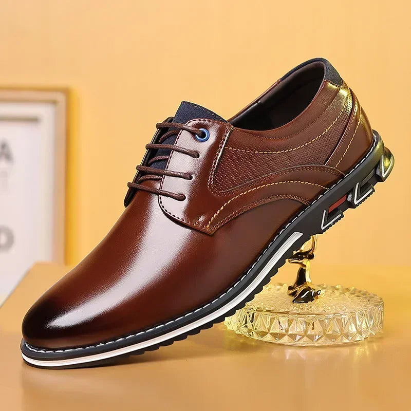 Men's Casual Leather Shoe Spring 2024 Men's Shoes Comfortable Silp on Work Shoes Male Soft Non-slip Loafers Summer Flat Shoe