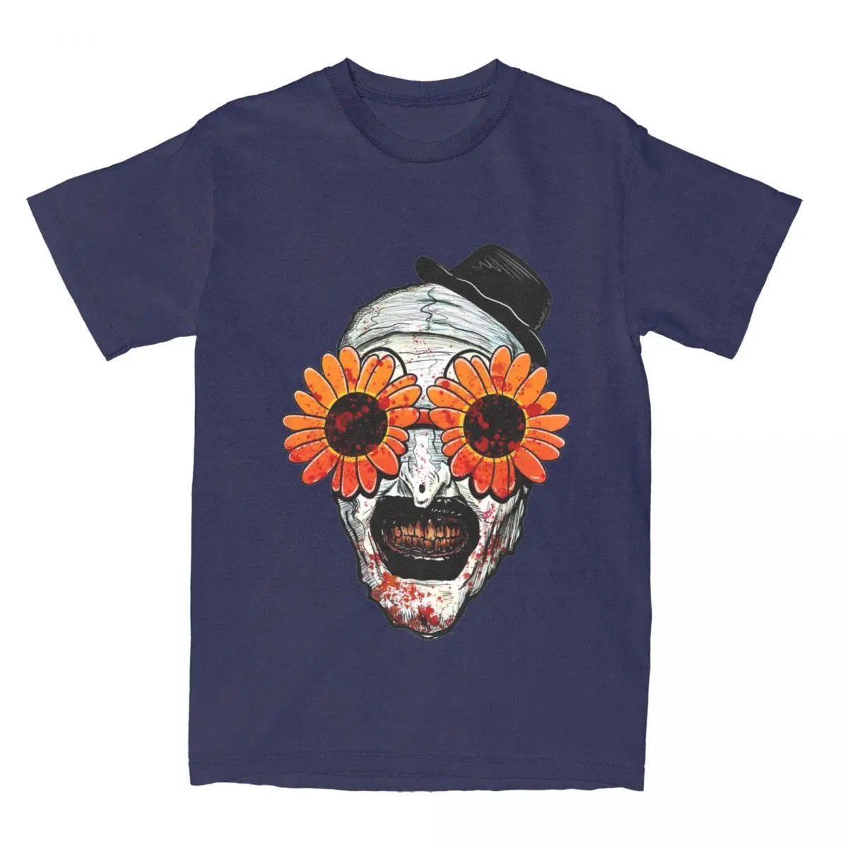 Men Women's Art The Clown Terrifier 2 Sunflower Sunglasses T Shirts Horror Movie Cotton Tops Fashion Tees Plus Size T-Shirt