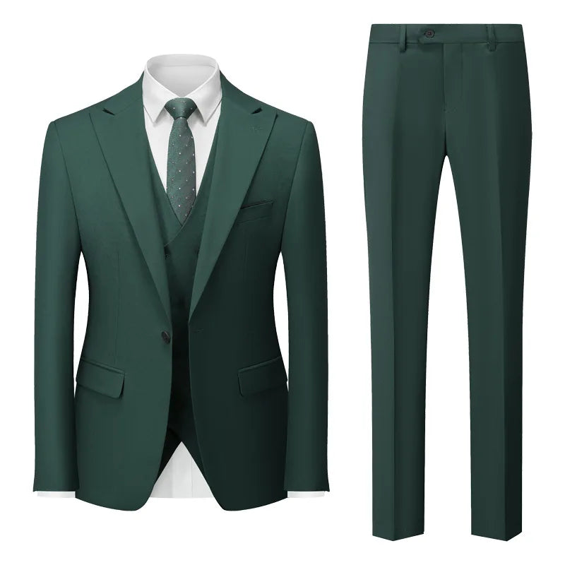 2024 New Men's Business Casual Suit Man Wedding Groom Dress Suit Man  Mens Suits 3 Piece  Wedding Suits for Men