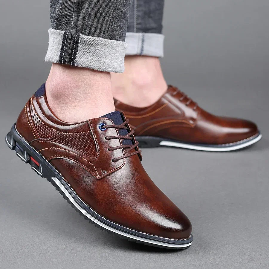 Men's Casual Leather Shoe Spring 2024 Men's Shoes Comfortable Silp on Work Shoes Male Soft Non-slip Loafers Summer Flat Shoe