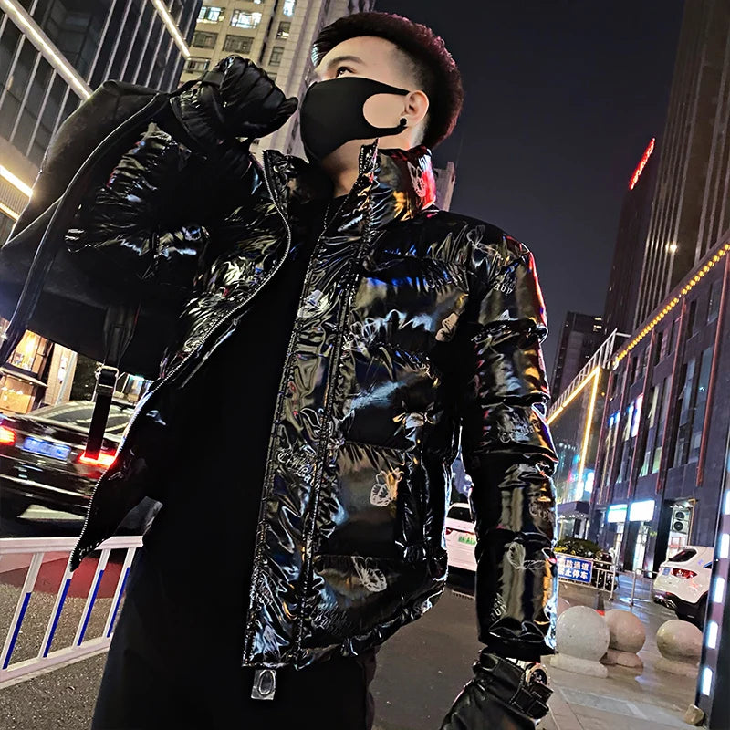 Winter Shiny Down Coats Mens Casual padded jacket High Quality Outdoor Windproof Parka Thicken Warm Puffer Tops