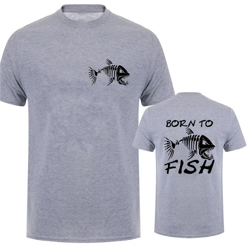 Born To Fish Funny Shirt Fashion Fisherman T-shirts Short Sleeve Funny Fishing Lover Tshirts Casual Summer Men's Street T-shirt