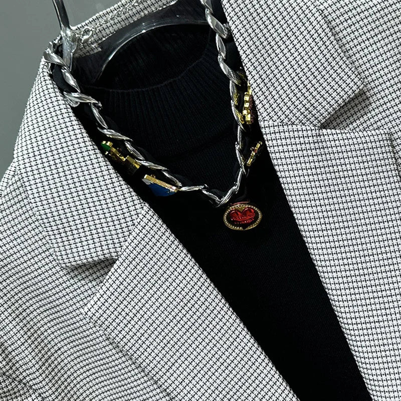 PFHQ Men's High Quality Suit Coat Versatile Short Design Handsome Outdoor Temperament Popular Chic Male Blazers Summer 21Z4970
