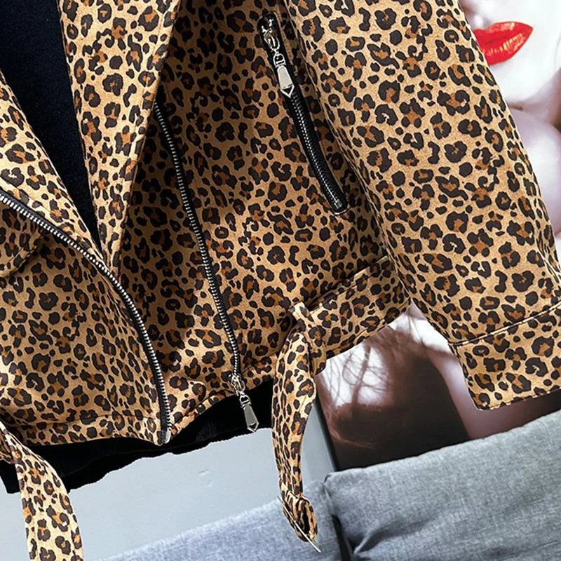 PFHQ American Trend Leopard Print Design Short Jacket New Trendy Loose Cool Casual 2024 Contrast Color Male Tops 21Z6535