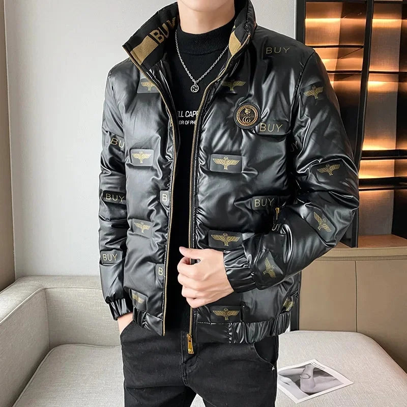 Men's Trendy Lightweight Down Jacket 2023 New Arrival Thickened Cropped White Duck Feather Collar Winter Coat