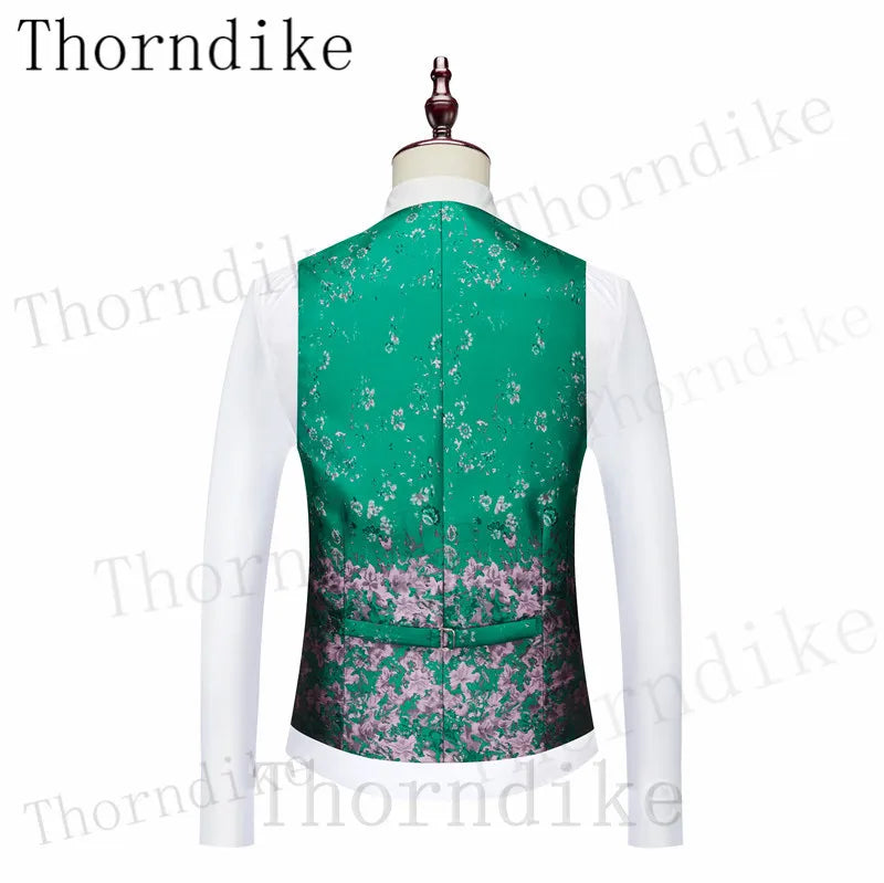 Thorndike Jacket Pants Vest Men 3 Pieces Slim Casual Suit Trousers Set Male Wedding Groom Dress Business Blazers Coat Trousers