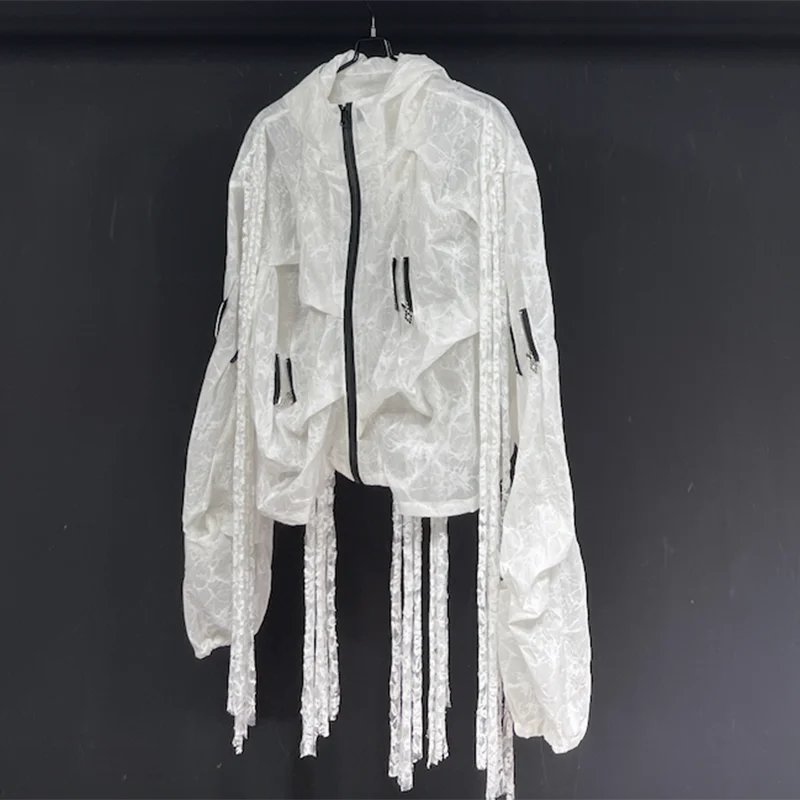 PFHQ Design Printed Summer Loose Design New Style 2024 With Hat Lace Up Long Sleeve New Fashion Male  Tops Casual 21Z5308