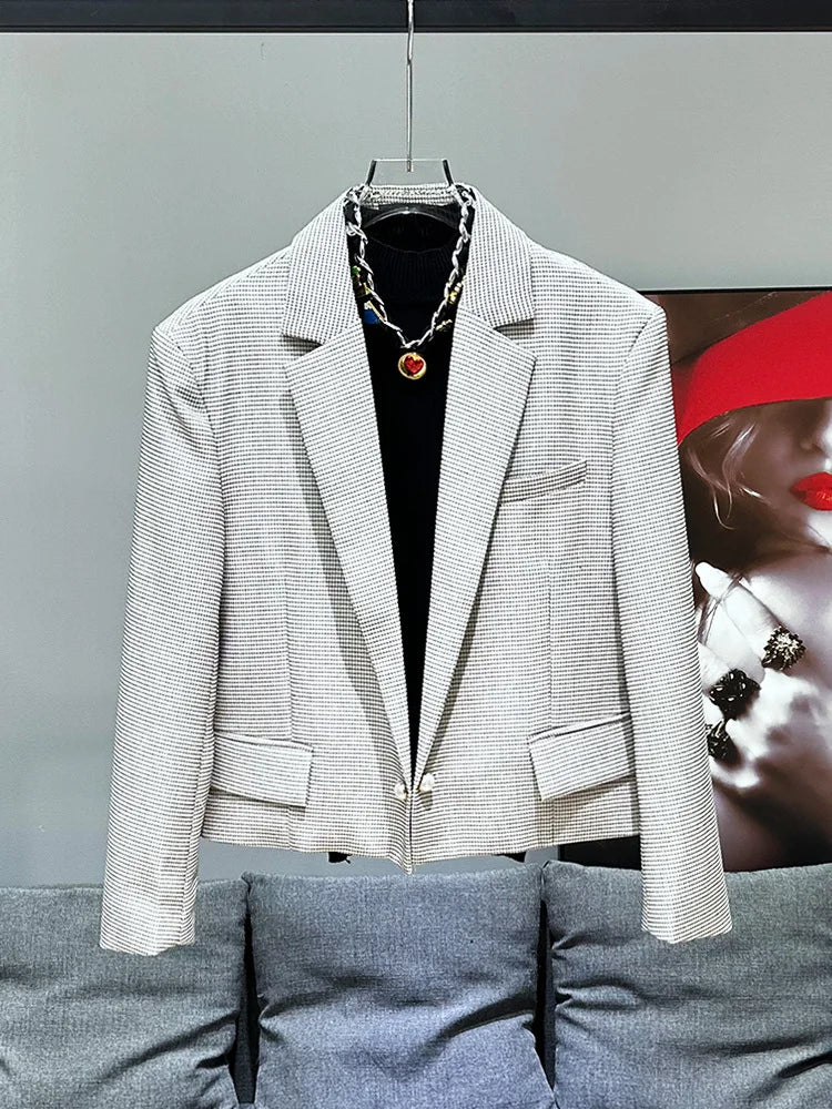 PFHQ Men's High Quality Suit Coat Versatile Short Design Handsome Outdoor Temperament Popular Chic Male Blazers Summer 21Z4970