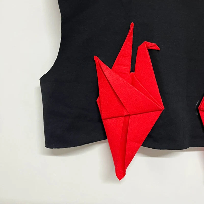 PFHQ Men's Handmade Origami Thousand Paper Crane Vest China-Chic Cool Chinese Style Designer Overlay Spring Waistcoat 21Z3697