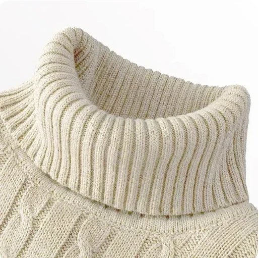 Men's High Neck Sweater Solid Color Pullover Knitted Warm Casual Turtleneck Sweatwear Woolen Mens Winter Outdoor Tops