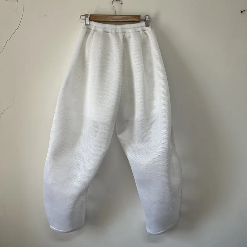 PFHQ Hollow Out Men's Pants Trendy Creativity Silhouette Avant-garde Niche Male Breathable Elastic Waist Trousers Summer 21Z4698