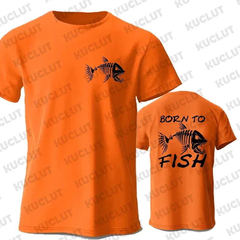 Born To Fish Funny Shirt Fashion Fisherman T-shirts Short Sleeve Funny Fishing Lover Tshirts Casual Summer Men's Street T-shirt