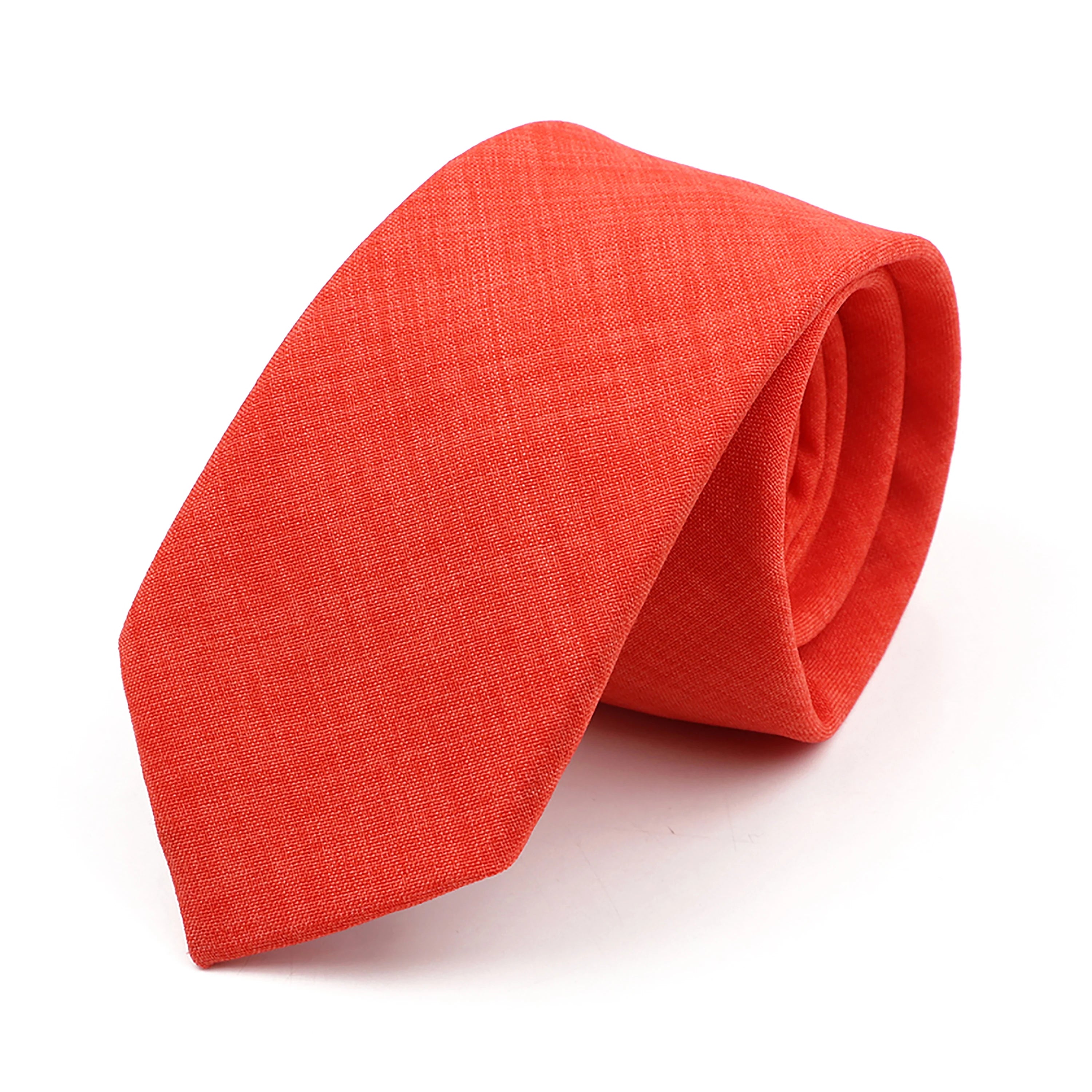 Novelty New Solid Color Ties For Men 100%Cotton Handmade High Quality Necktie Pink Green Orange 6.5cm Skinny Slim Ties Accessory