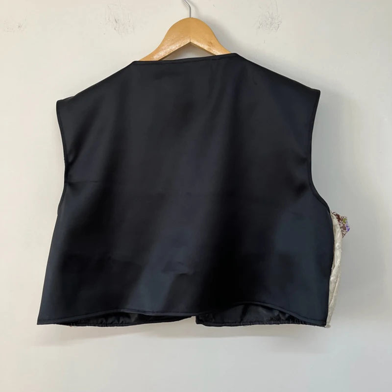 PFHQ Men's Randomly Spliced Color Three-dimensional Patterned Short Waistcoat Layered Creativity Abstraction Vest Autumn 21Z3121