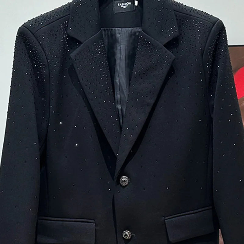 PFHQ Male Blazers Summer Heavy Industry Hot Diamond Cool Advanced Original Luxury Single Breasted Popular Suit Jackets 21Z4472