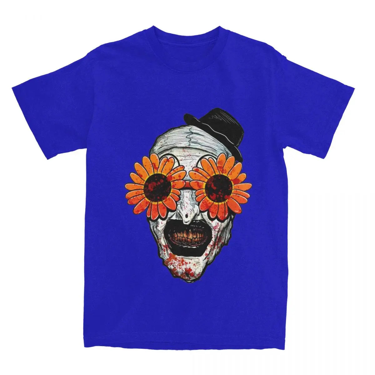 Men Women's Art The Clown Terrifier 2 Sunflower Sunglasses T Shirts Horror Movie Cotton Tops Fashion Tees Plus Size T-Shirt