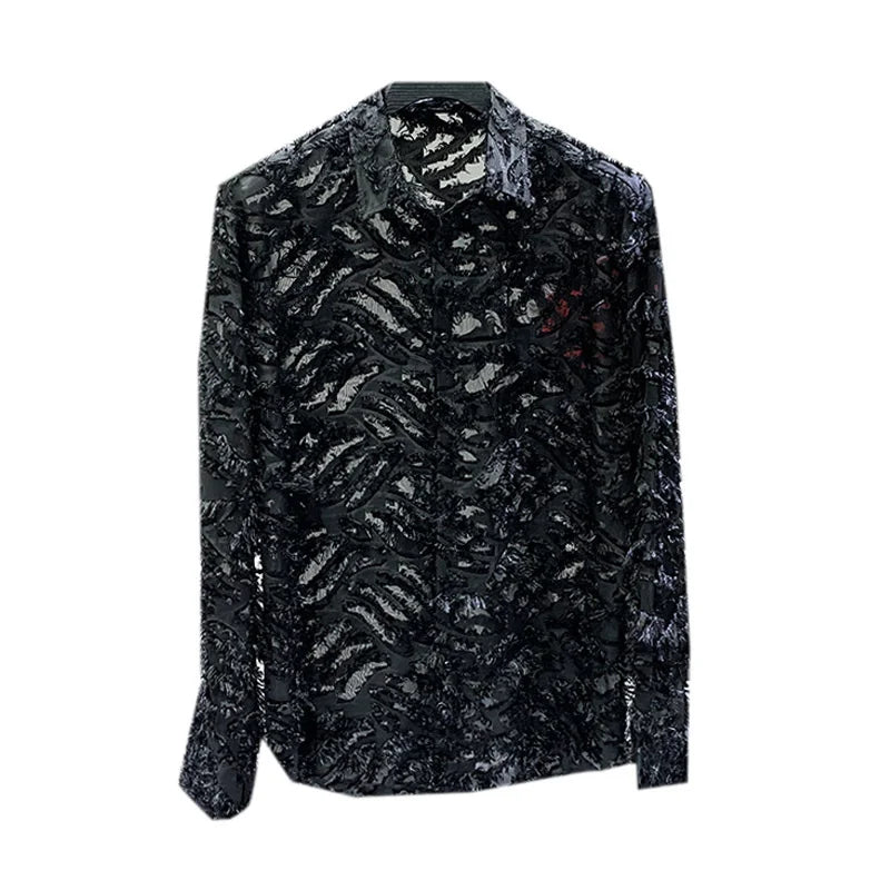 PFHQ Sexless 2023 Fashion Men's Clothing Elegant Tassel Loose Long Sleeve Shirts Thin Trendy Hollow Jackets Tops Original Design