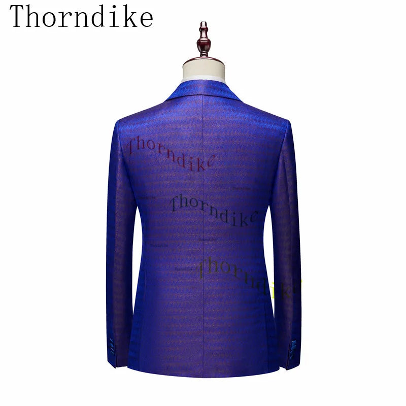 2022 New Arrival( Jacket + Vest + Pants ) Thorndike Men Suits Set Tailor-Made Costume Homme Blue Formal Casual Wedding Groom