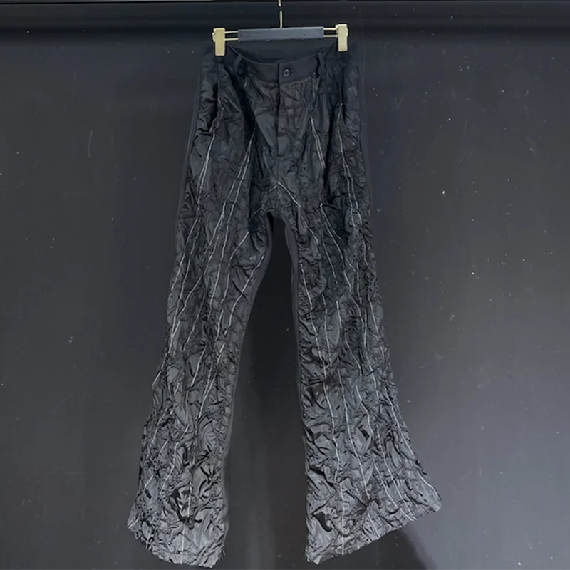 PFHQ Men's Darkwear Loose Texture Pants High Quality Handsome Advanced Streetwear Pockets Summer Straight Male Trousers 21Z4465