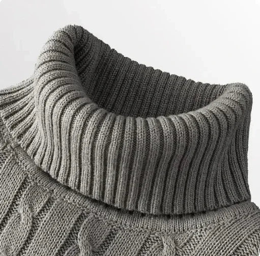 Men's High Neck Sweater Solid Color Pullover Knitted Warm Casual Turtleneck Sweatwear Woolen Mens Winter Outdoor Tops