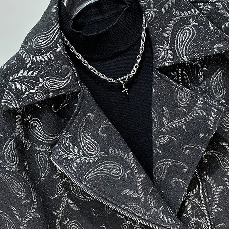 PFHQ Personalized Men's Jackets Zipper Patchwork Printing Short New Trendy Male Casual Coats High Street Autumn Menswear 21Z6314