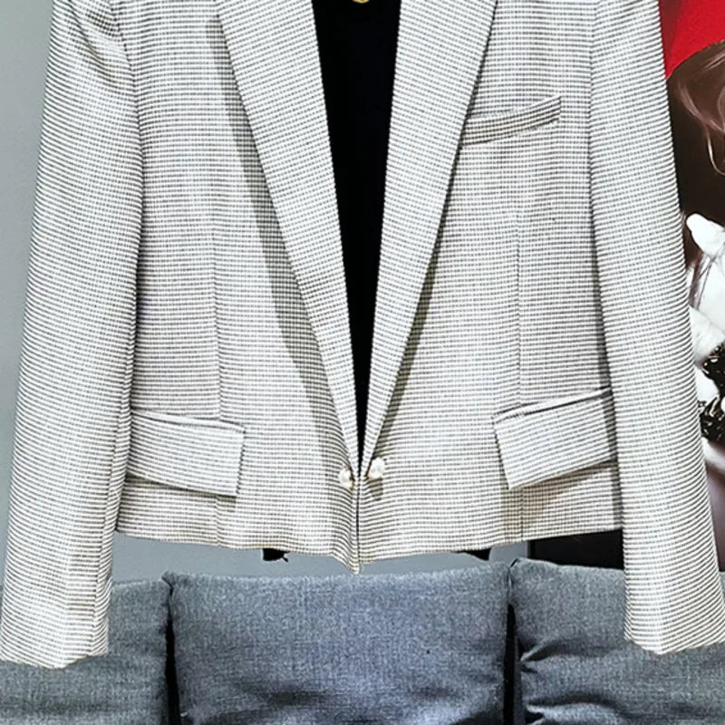 PFHQ Men's High Quality Suit Coat Versatile Short Design Handsome Outdoor Temperament Popular Chic Male Blazers Summer 21Z4970