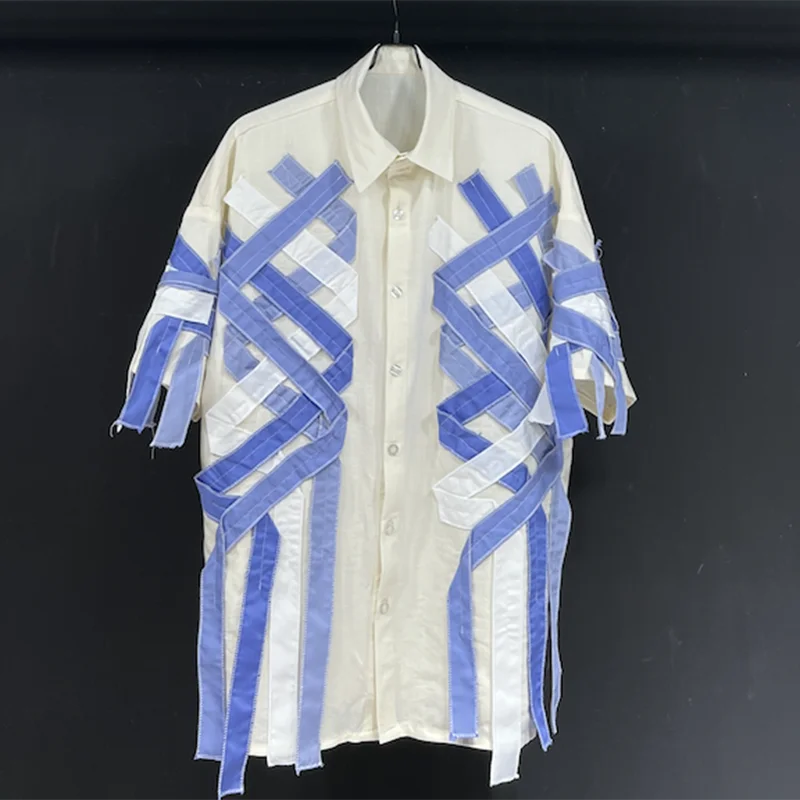 PFHQ Men's Twisted Lock Edge Design Tops Summer Thin Short Sleeve Haute Quality Breathable Fashion Shirts Original New 21Z5031