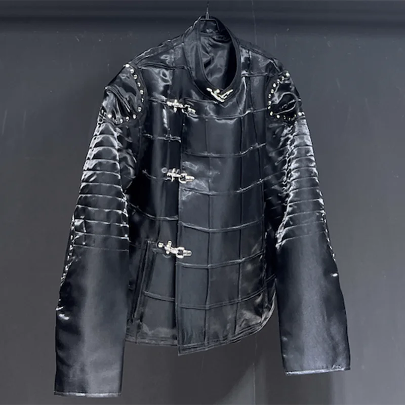 PFHQ Motorcycle Male Jackets Rivet Metal Darkwear Loose Fitting Korean Version Reflect Light Men's Outdoor Spring Coat 21Z4283