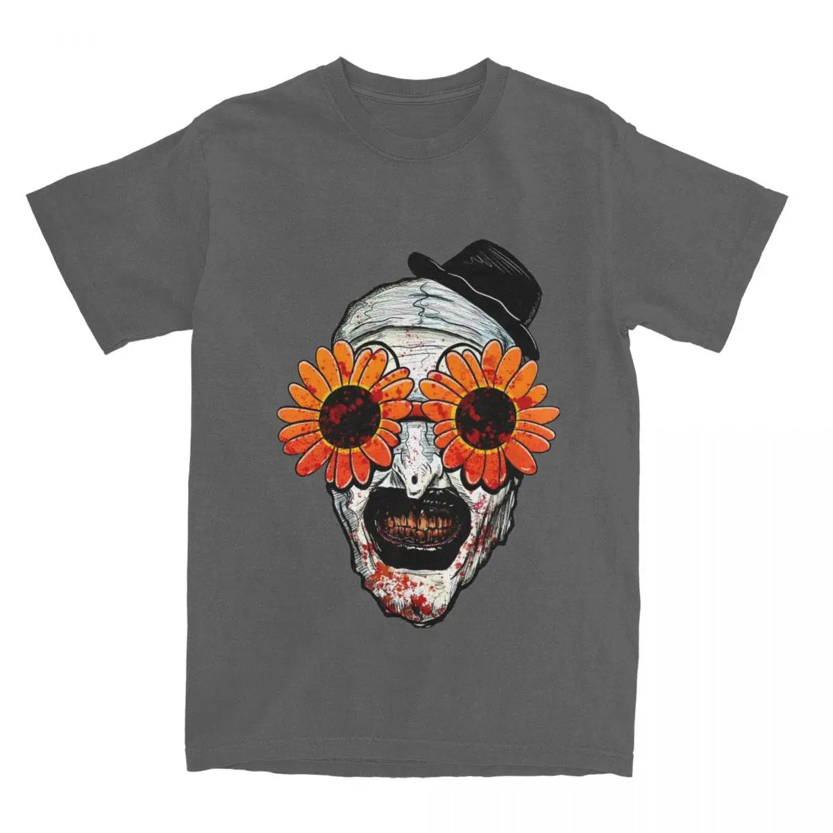 Men Women's Art The Clown Terrifier 2 Sunflower Sunglasses T Shirts Horror Movie Cotton Tops Fashion Tees Plus Size T-Shirt