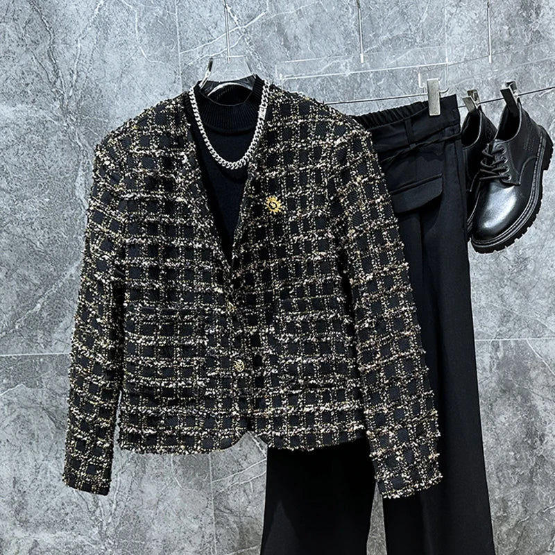 PFHQ Jacket Men Luxury Fashionable Trendy Woolen Niche Top Loose 2024 Long Sleeve Male Tops Korea Fashion Casual 21Z5594