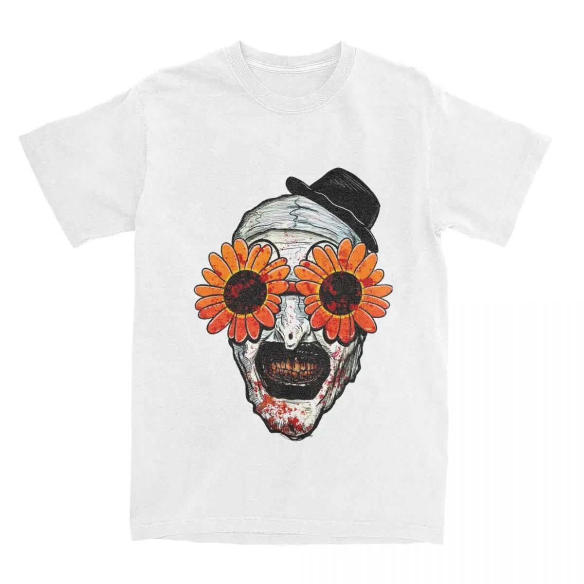 Men Women's Art The Clown Terrifier 2 Sunflower Sunglasses T Shirts Horror Movie Cotton Tops Fashion Tees Plus Size T-Shirt