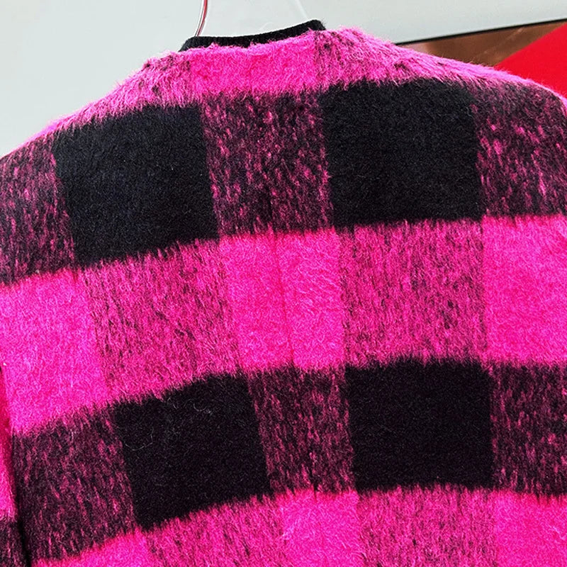 PFHQ 2024 Winter New Design Hairy Coat Korean Fashion Stylish Short Jacket Contrast Color Pleated Male Tops New 21Z7247