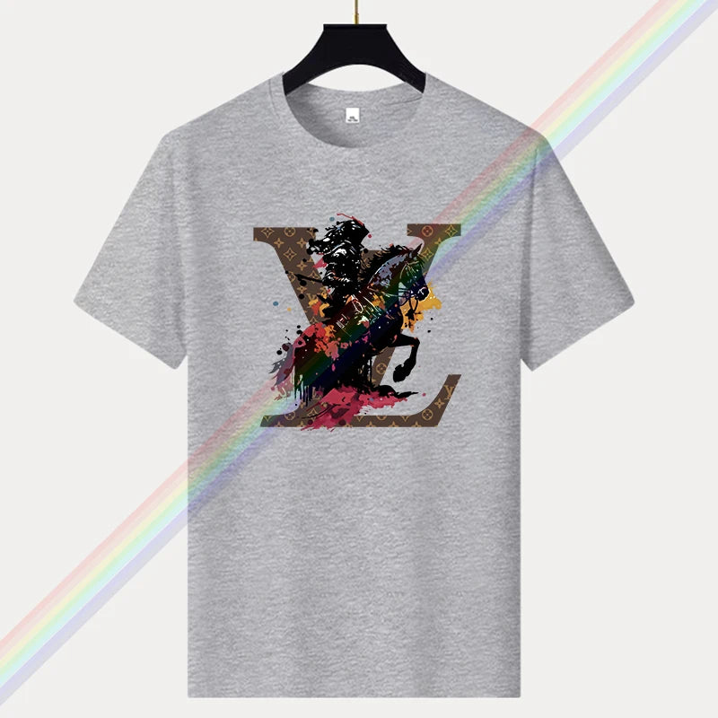 Fashion horse Pattern Print T-shirts for Men Luxury brand Designer Men Short Sleeve Tee Clothes Men letter Print T-shirt Y2K