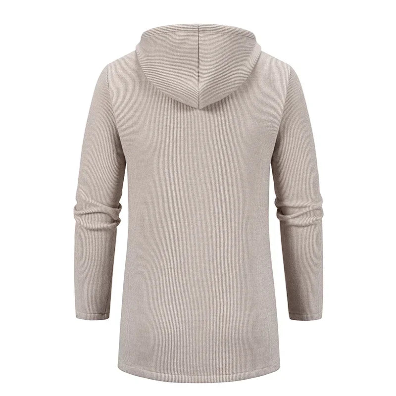Autumn Winter Men's Casual Knitted Coat New Velvet Padded Jacket Male Hoodies Warm Jumper Fashion Zipper Mens Cardigan