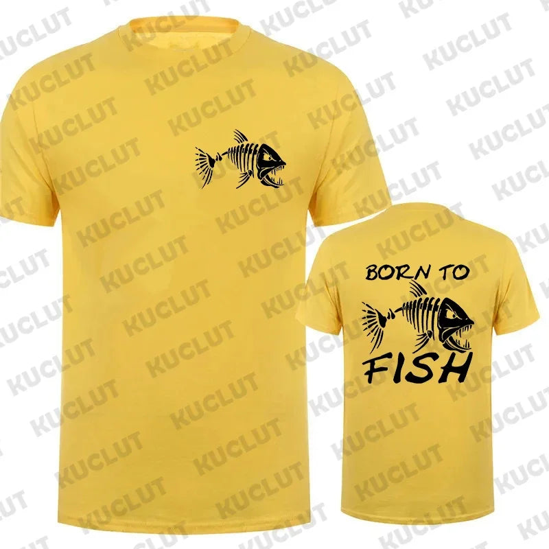 Born To Fish Funny Shirt Fashion Fisherman T-shirts Short Sleeve Funny Fishing Lover Tshirts Casual Summer Men's Street T-shirt