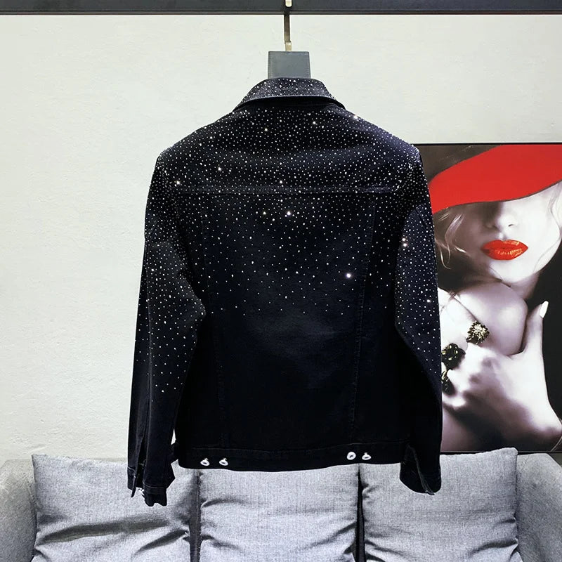 PFHQ 2023 New Hot Fix Denim Jackets For Men Solid Long Sleeve Patchwork Loose Single Breasted Coat Men's Summer Fashion 21F3440