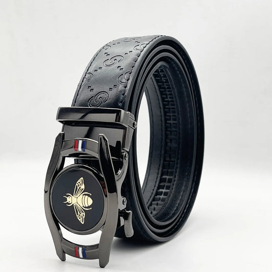 Men's Belt Automatic  Leather Belt For Men Diamond Bee  Male Belt Luxury Brand Business Style