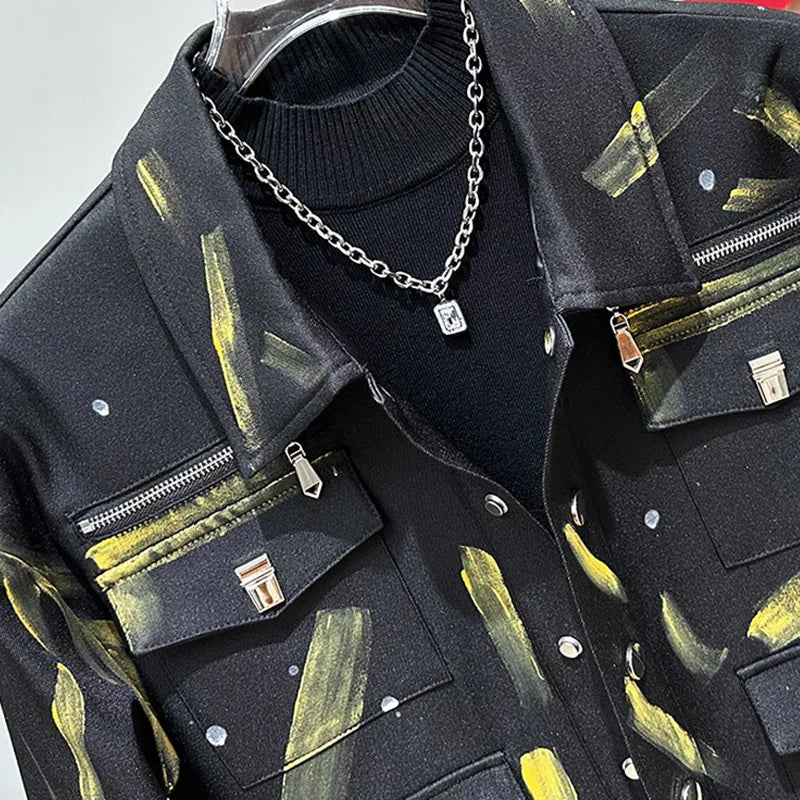 PFHQ Autumn New Trendy Loose Versatile Design Short Jacket Korean Trendy Fashionable Casual Contrast Color Tops 21Z5820