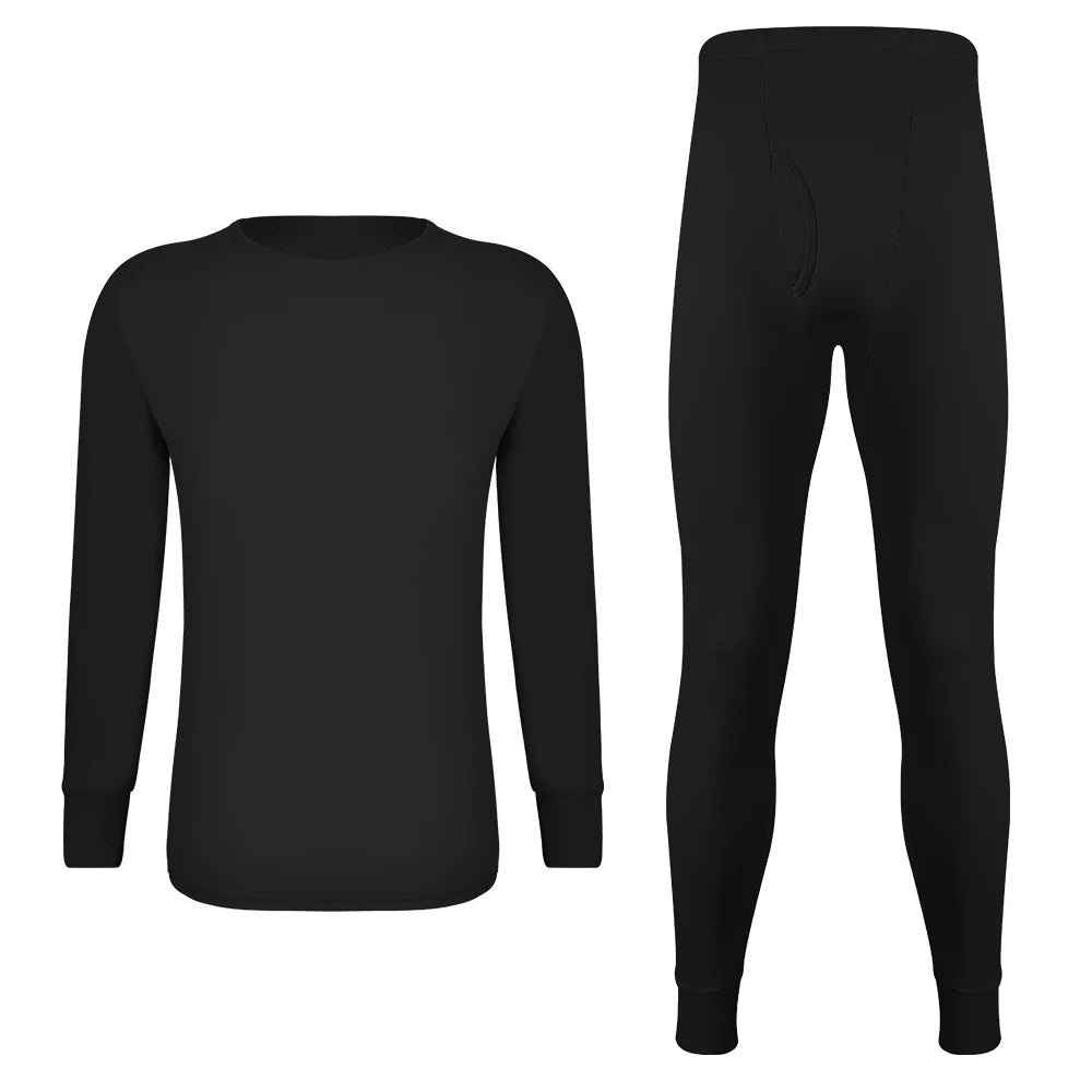 Long Johns Thermal Underwear for Men Fleece Lined Base Layer Set for Cold Weather Top Bottom Black Blue White