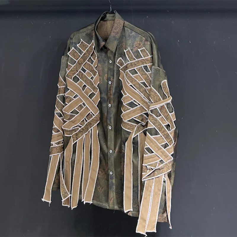 PFHQ Ice Silk Cool Shirts Men's Summer Long Sleeved Chinese Vintage Sun Protection Light Luxury Print Personality Tops 21Z4529