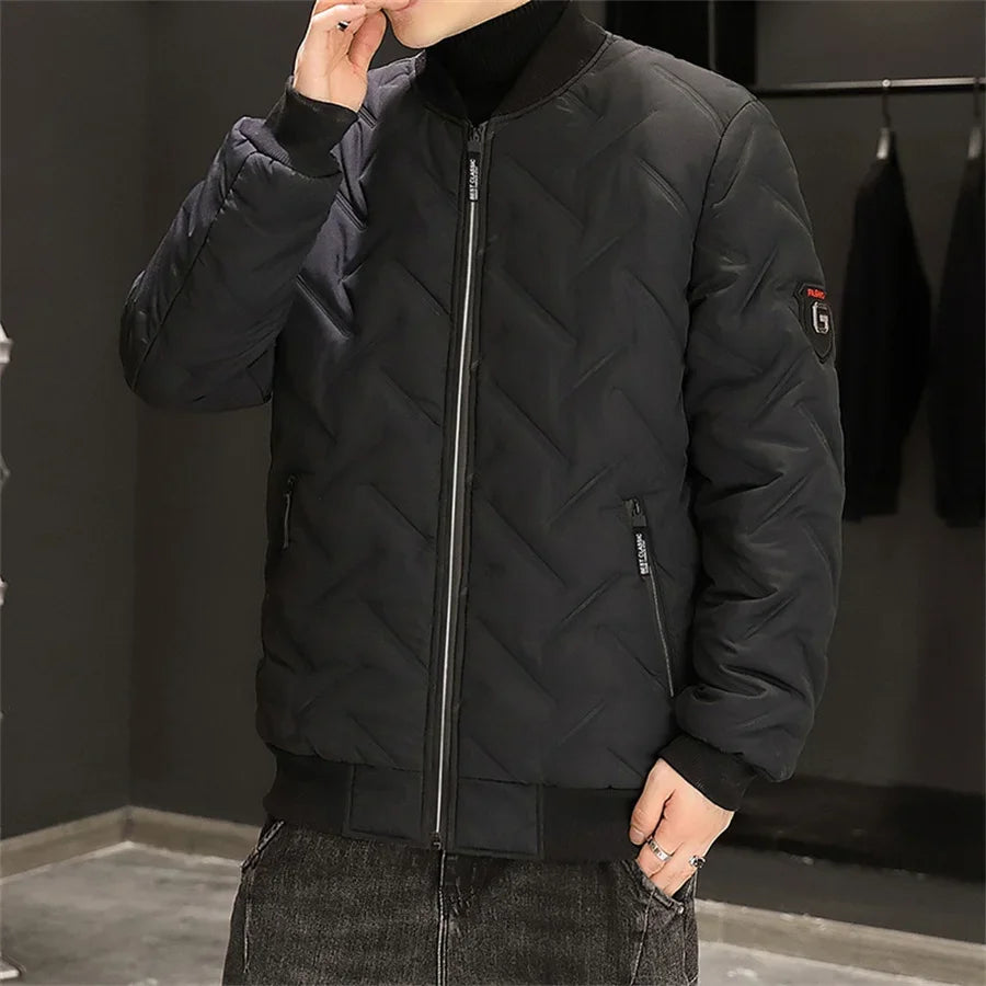 2024 Men's Warm Padded Jacket Autumn Winter Slim Fit Male Coat Casual Baseball Clothes Parka for Men Clothing Windbreaker 5XL