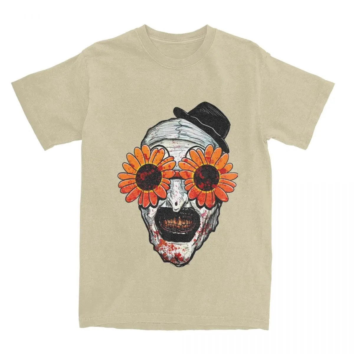 Men Women's Art The Clown Terrifier 2 Sunflower Sunglasses T Shirts Horror Movie Cotton Tops Fashion Tees Plus Size T-Shirt