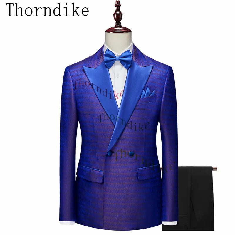 2022 New Arrival( Jacket + Vest + Pants ) Thorndike Men Suits Set Tailor-Made Costume Homme Blue Formal Casual Wedding Groom