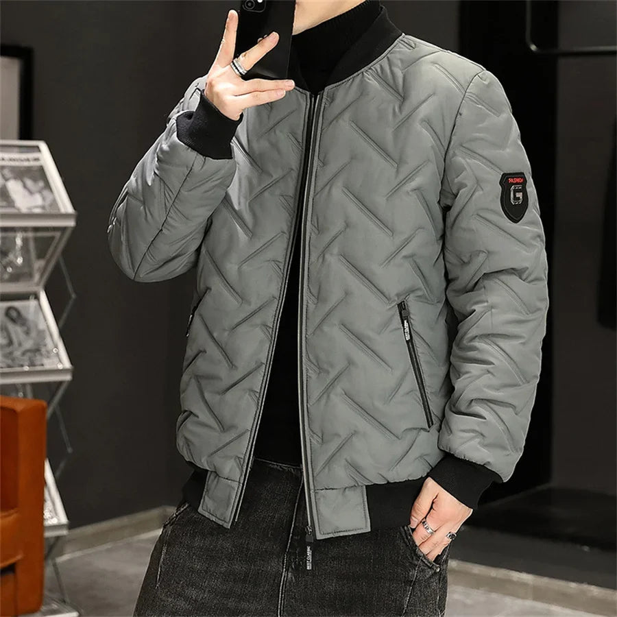 2024 Men's Warm Padded Jacket Autumn Winter Slim Fit Male Coat Casual Baseball Clothes Parka for Men Clothing Windbreaker 5XL